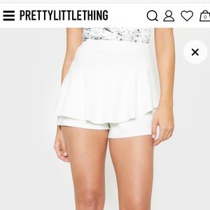 ruffle white mini skirt with shorts summer skort